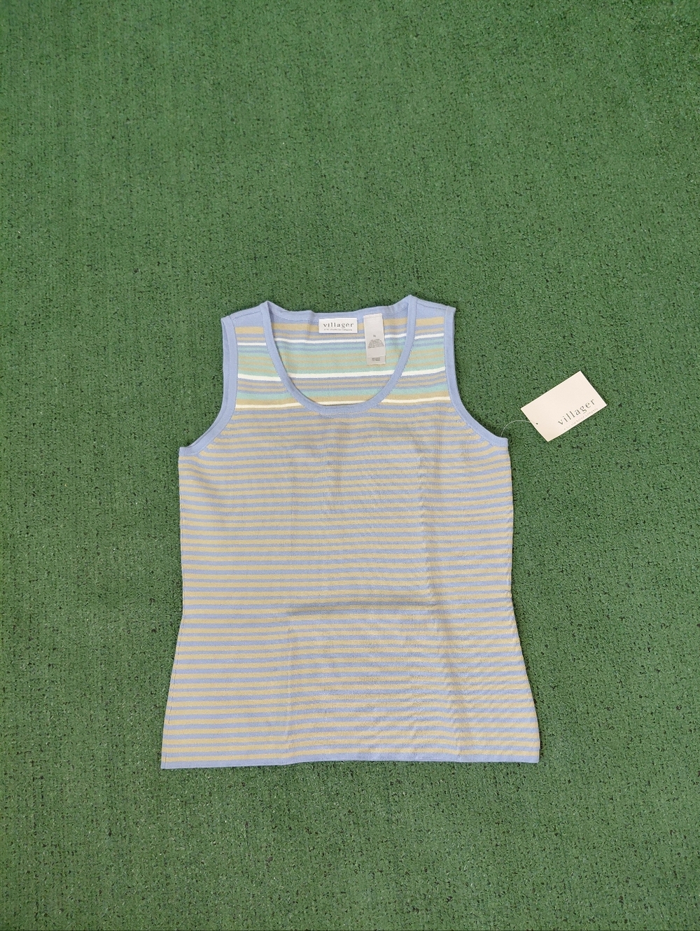 NWT Womens Villager Sleeveless Tank Top Striped Sz Medium